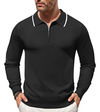 mens quater zip polo shirt