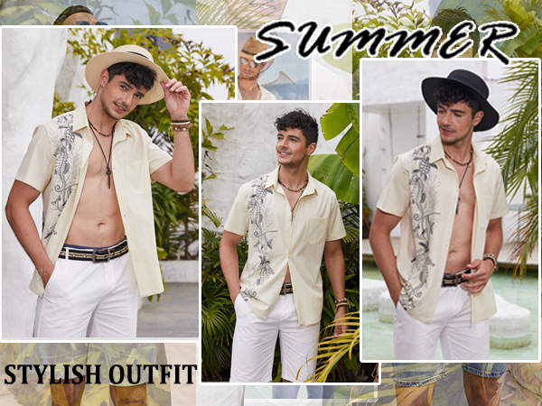 mens summer beach shirts