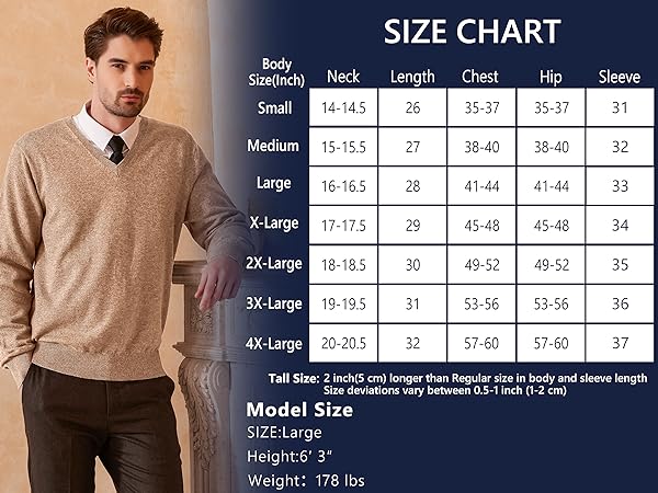 CA001-002pullover size chart