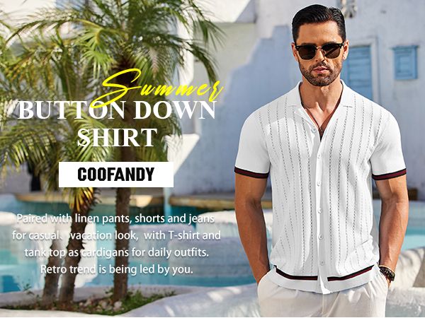 Men''s Knit Button Down Shirt