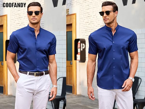 Mens Muscle Fit Dress Shirts