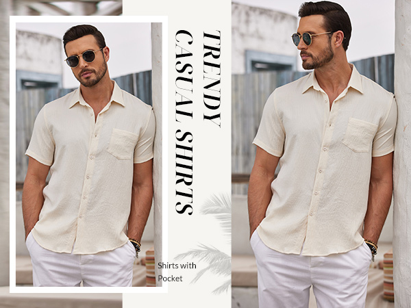 mens short sleeve button up shirts