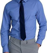 blue dobby premium comfort classic fit haggar dress shirt