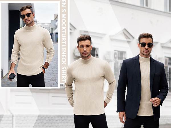 Men''s Casual Thermal Tops Half Neck Fall Undershirts Business Fashion Underwear