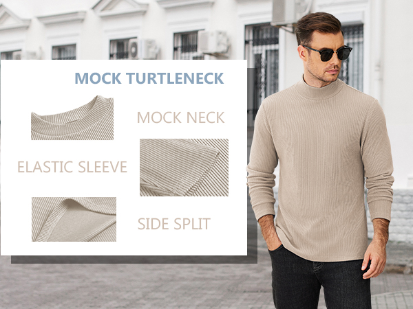 Men&#39;s Mock Turtleneck T Shirts Long Sleeve Turtleneck Shirts