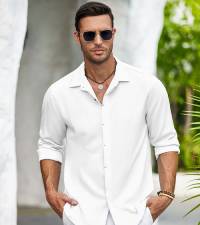 mens linen shirt long sleeve