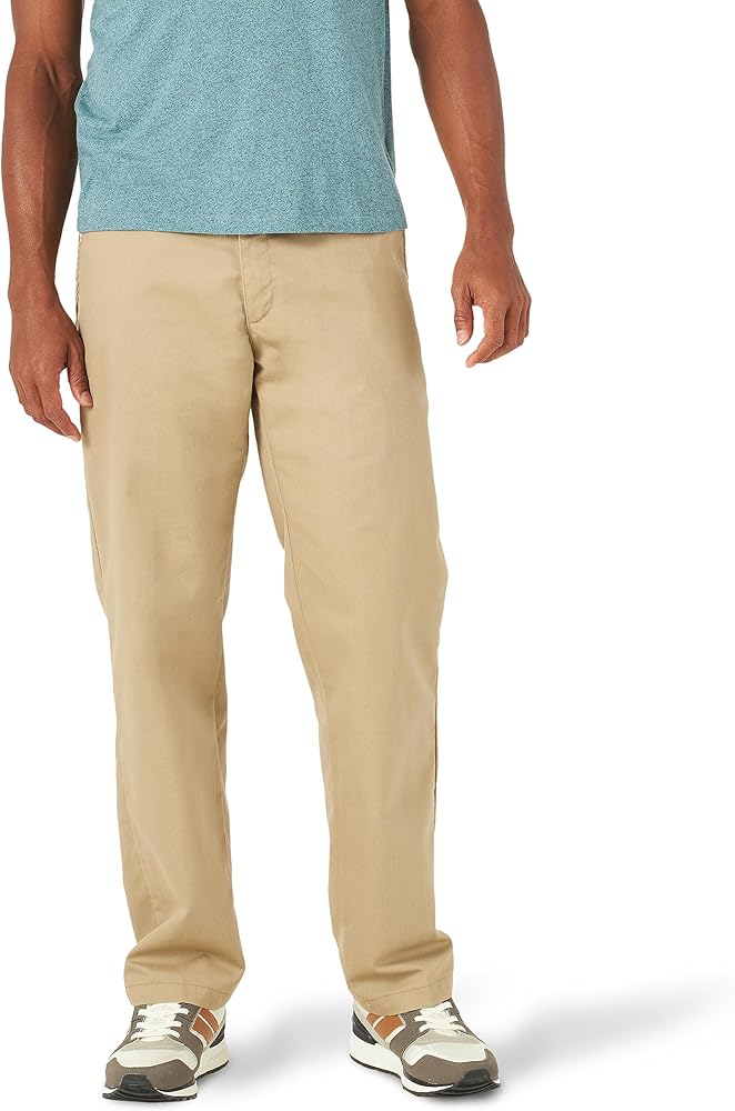 LEE Men's Total Freedom Stretch Relaxed Fit Flat Front Pant