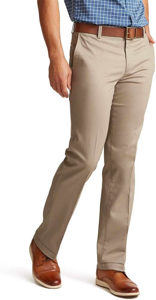 Dockers Men's Straight Fit Signature Lux Cotton Stretch Khaki Pant-Creased