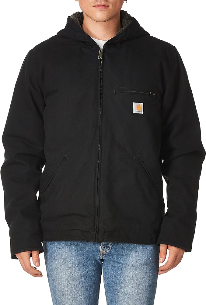 Carhartt Men's Relaxed Fit Washed Duck Sherpa-Lined Jacket