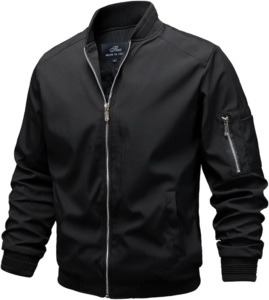 TLZC Men's Lightweight Bomber Jacket Windbreaker Slim Fit Active Coat Outerwear