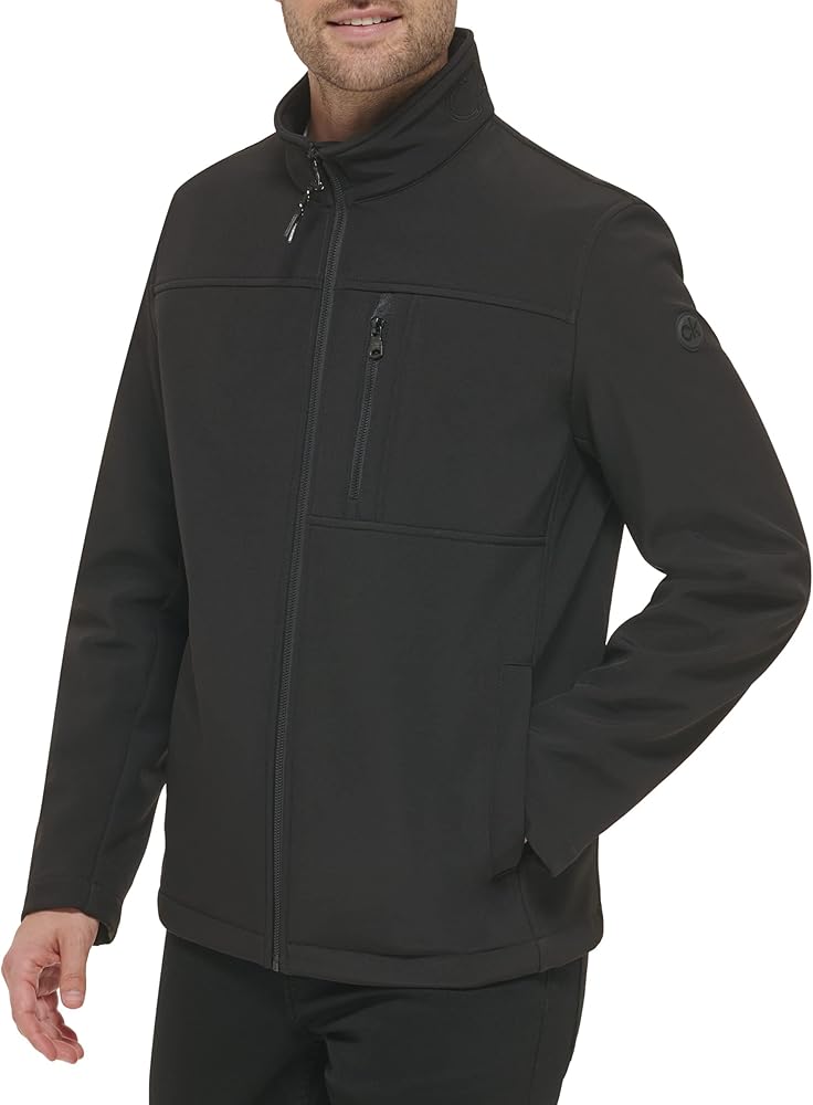 Calvin Klein mens Water Resistant Soft Shell Open Bottom Jacket (Standard and Big & Tall)